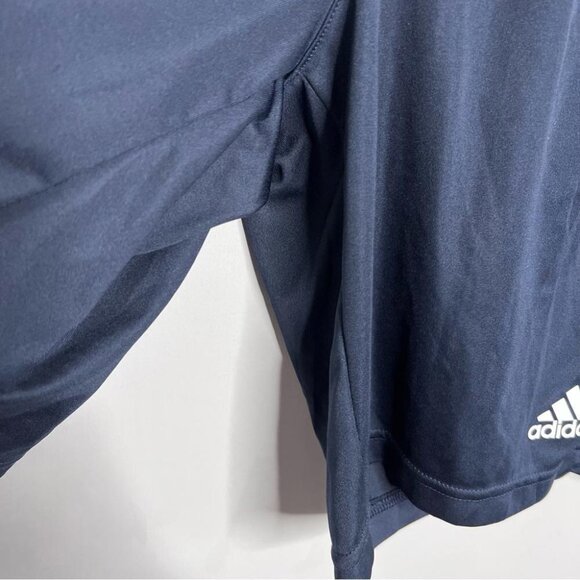 Adidas Mens Size Small Aeroready Athletic Shorts Navy Blue Red 3 Stripes NEW - Picture 7 of 14